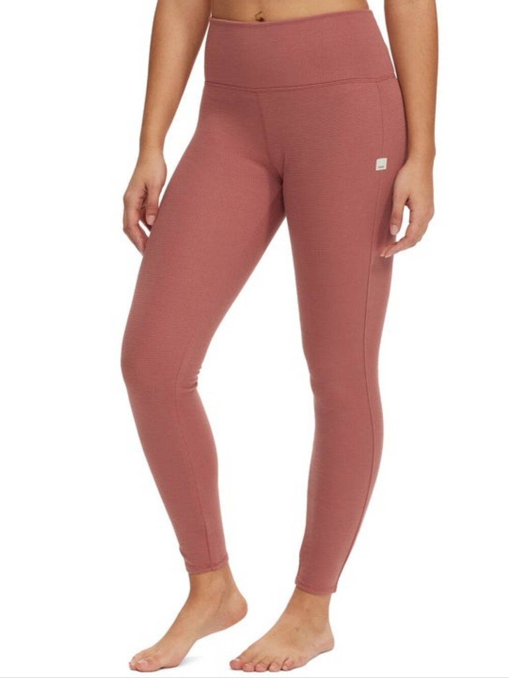 Vuori Bayview Thermal Waffle Knit Textured Leggings Rosewood Medium Cozy